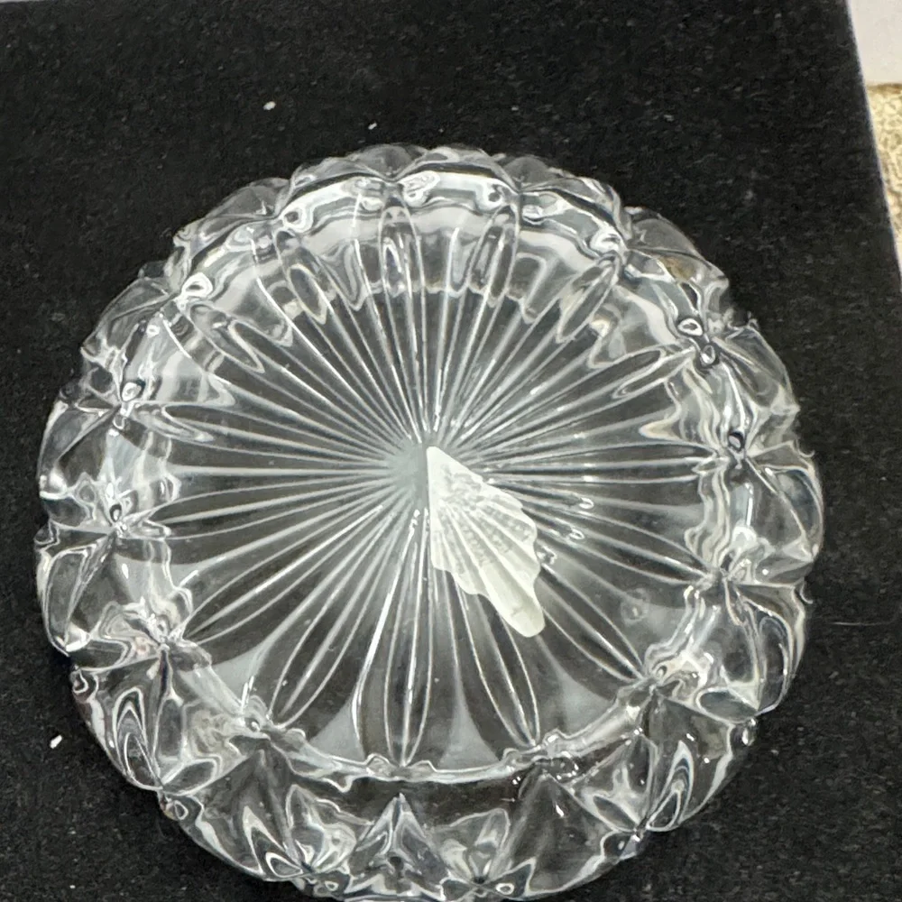 Shannon Elegant Crystal Glass Candy Dish in the shape of a Hershey kiss